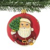 Vaillancourt Folk Art 3.25 In Red American Santa W/Tree Vaillancourt Jingle Ball Tree Ornaments - 2 of 3