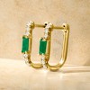 Pure Collection by Ross-Simons 0.10 ct. t.w. Emerald and .10 ct. t.w. Diamond Paper Clip Link Hoop Earrings in 14kt Yellow Gold - 3 of 4