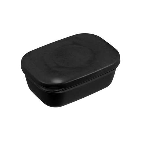 1PC Black Adhesive Soap Dish Holder, Easy Clean Drain Bar Soap