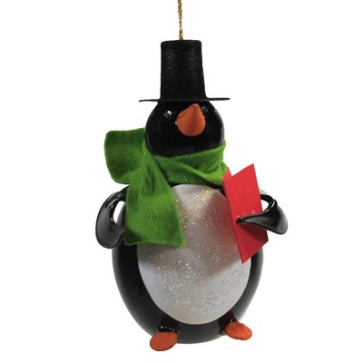 Italian Ornaments 5.0" Penguin Holding Book Christmas Ornament Bird  -  Tree Ornaments