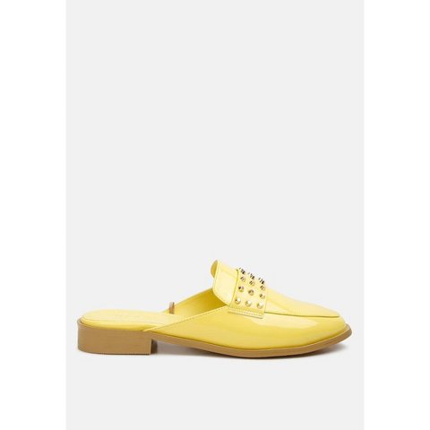 Женские сабо Rag & Co Womens Yashta Patent Studded Flat Mules 8