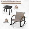 Costway 3 PCS Rocking Bistro Set Outdoor Conversation Set with Porch Rocking Chairs - 3 of 4