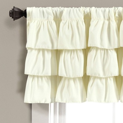 Ivory Ruffled Polyester Rod Pocket Window Valance