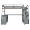 Whisen Full Size Loft Bed with 7 Drawers, 2 Shelves and Desk, Solid Construction - 4 of 4