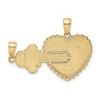 Black Bow Jewelry 14k Yellow Gold Heart and Key Set of 2 Pendants, 39mm - 3 of 4
