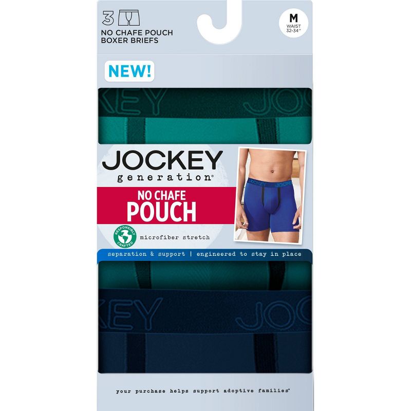 Jockey Generation™ Men's No Chafe Pouch Microfiber Boxer Briefs 3pk - Blue, 5 of 6