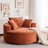 Round Chenille 360° Swivel Barrel Chair with Fluffy Cushion, Space-Saving and Modern Sleeper for Living Room - 4 of 4