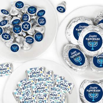 Big Dot of Happiness Hanukkah Menorah - Chanukah Holiday Party Candy Favor Sticker Kit - 304 Pieces