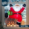 Joyfy 6 FT Tall Christmas Inflatable Outdoor Decoration, Hanging Climbing Santa with Gift Box Inflatable with LEDs for Xmas Party Outdoor Yard Decor - 2 of 4