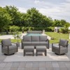 POCASSY 5 Piece Outdoor Sofa Couch Set with Swivel Patio Chairs and Ottomans, All Weather Wicker and Olefin Cushion Cover Outdoor Patio Furniture Set - 2 of 4