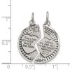 Black Bow Jewelry Sterling Silver Satin & Antiqued 2 Piece Mizpah Coin Pendant, 22mm - 4 of 4