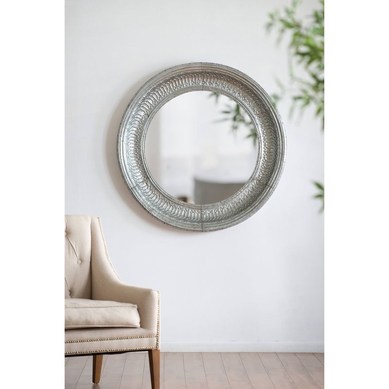Round Matis Mirror Antique Gray - A&#38;B Home, 4 of 5