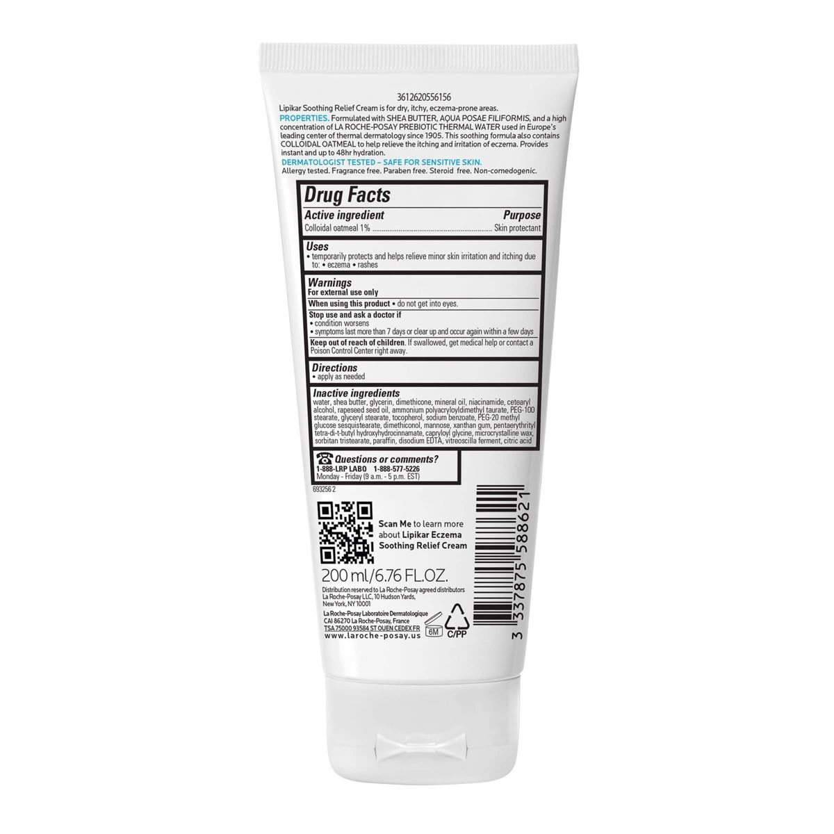La Roche Posay Lipikar Eczema Soothing Relief Body & Face Cream Unscented - 6.76 fl oz - thumbnail 6