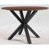 NicBex 42.12" Mid-century Round Dining Table,Kitchen Table with MDF Tabletop for 4-6 Seaters,Brown Black - 2 of 4