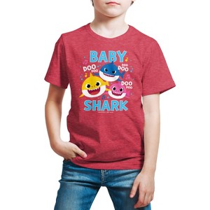 Boys' - Baby Shark - Baby Shark Family Doo Doo Doo Short Sleeve Graphic T-Shirt - 1 of 4