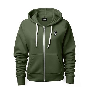 Dalix Astronaut Embroidered Hoodie Fleece Sweatshirt Zip Front Mens - 1 of 4