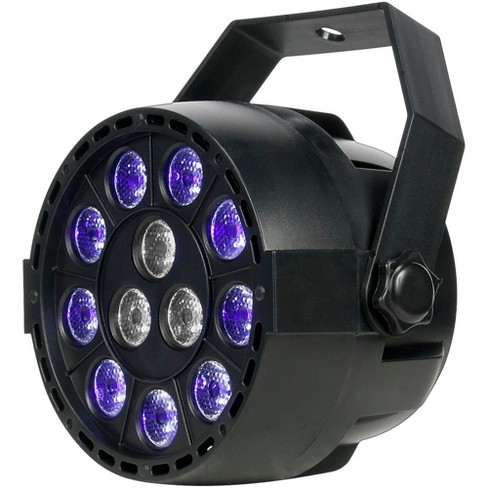 Eliminator Lighting Mini Par Uvw Led Black Light With Strobe Black Target