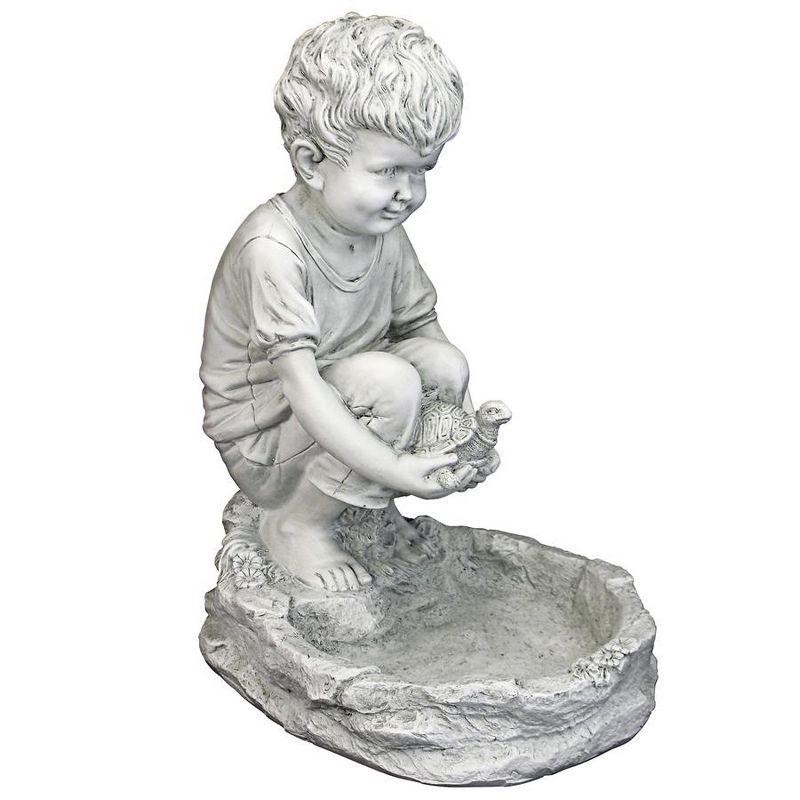 Design Toscano Tommy At The Turtle Pond Little Boy Statue - Gray, 3 of 7