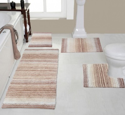 Gradiation Rug Collection Cotton Tufted Set of 4 Bath Rug Set - Home Weavers