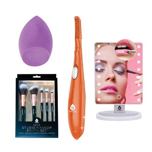 Pursonic Beauty Collection: Heated Curler, LED Mirror, Blender