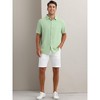 INSPIRE CHIC Men's Point Collar Short Sleeve Button Down Summer Linen Shirt - 2 of 4