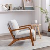Arm Chair, Living Room Chairs With Solid Wood Frame, Curved Edges, Wooden Legs Modern Accent Upholstered Sofa Chairs For Living Room - 3 of 4