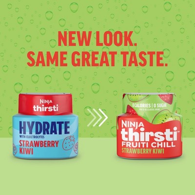 Ninja Thirsti FRUITI CHILL 3pk Strawberry Kiwi Flavored Water Drops: Sugar-Free, Zero Calories, Sparkling Drink System