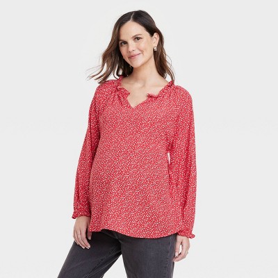 Long Sleeve Ruffle Maternity Top - Isabel Maternity by Ingrid & Isabel™ Floral