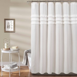 Ciel Tassel Shower Curtain White - Lush Decor