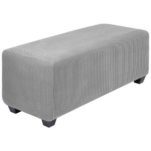 PiccoCasa High Stretch Rectangle Ottoman Furniture Covers with Elastic Bottom - 1 of 4