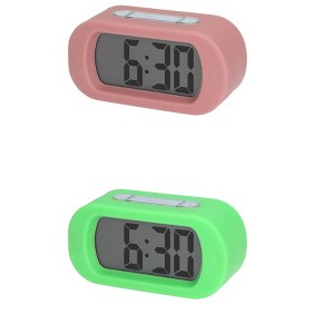 REGALWOVEN 2 Pcs Digital Battery Powered Big Numbers Display Oval Alarm Clock 5.4 x 2.6 x 2 Inches - 1 of 4