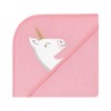 Hudson Baby Infant Girl Animal Hooded Towel 3pk and 15 Washcloths, Unicorn, One Size - image 4 of 4