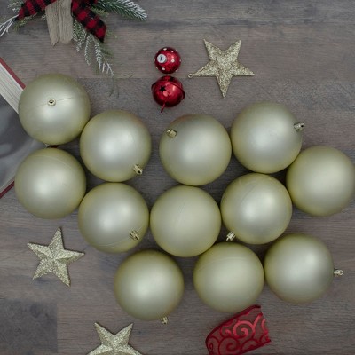 Champagne Gold Shatterproof Matte Christmas Ball Ornament Set, 4"