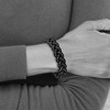 Black Bow Jewelry Men's 17mm Woven Black & Gray Leather Stainless Steel Bracelet, 8.5 In - 3 of 4