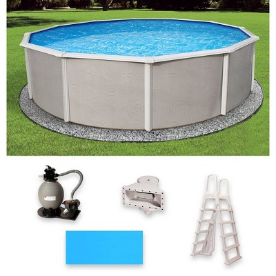 Blue Wave Round 288"x288"x48" Belize Steel Wall Pool Package
