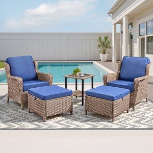 Buenhomino Wicker Patio Conversation Set – Outdoor Seating Group with Cushions - 1 of 4