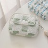 Anna-Kaci Women's Quilted Floral Coin Purse - Small Lightweight Cosmetic Bag with Zipper and Snap Pocket - 3 of 3
