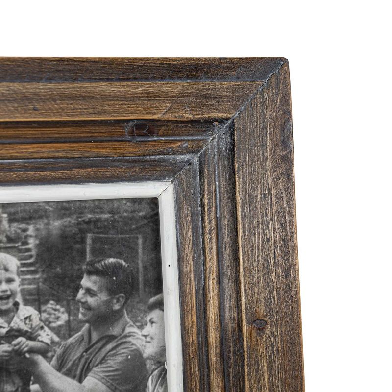 4x6 Inch Beveled Vintage Picture Frame Deep Brown Wood, MDF & Glass by Foreside Home & Garden, 4 of 9