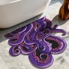 Green and Purple Cthulhu Octopus Bath Mat, Non-Slip Backing Water Absorbent Anime Rug for Gothic Bathroom Decor, Fantasy Game Room Gift - 4 of 4