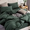 Forest Green Queen 3pc Duvet Cover Set, 100 T - Shirt Cotton, Super Soft with Zipper - 2 of 4