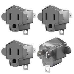 Itopfox 2 Prong to 3 Prong Outlet Adapter, ETL Listed 3-2 Prong Adapter, Fire-Retardant PBT Material, Heavy Duty Wall Plug Adapter for Old Homes - 1 of 4