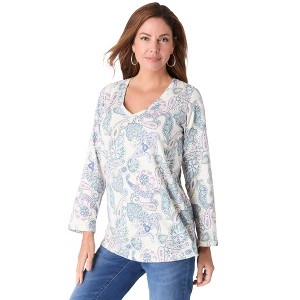 Roaman's Ultimate Long Sleeve V Neck Tee - 1 of 3