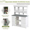 Gulches Rustic White and Gray Garden Potting Bench with Planter Stands and Holders - 4 of 4