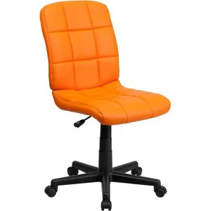 Mid-Back Swivel Task Chair Orange Quilted Vinyl - Flash Furniture