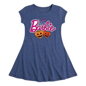Girls' - Barbie - Halloween Barbie Fit & Flair Cap Sleeve Dress - 1 of 3