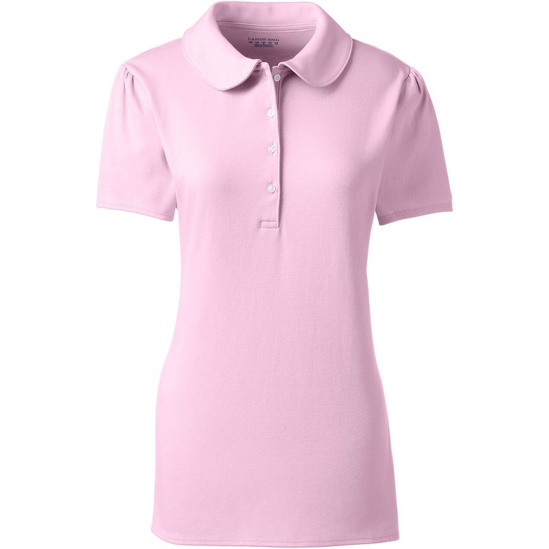 Lands' End School Uniform Women's Short Sleeve Peter Pan Collar Polo Shirt, 1 of 5