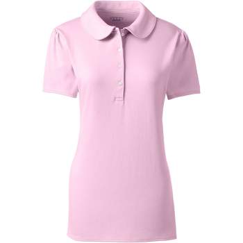 Lands' End School Uniform Women's Short Sleeve Peter Pan Collar Polo Shirt