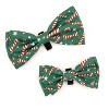 The Worthy Dog Holiday Candy Cane Bow Tie - Adjustable Pet Collar Accessory - 4 of 4