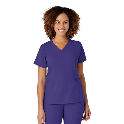 Wink W123 Women's Mock Wrap Scrub Top