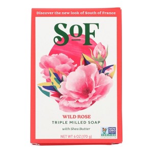 South of France Natural Body Care Wild Rose Triple Milled Soap - 6 oz - 1 of 4